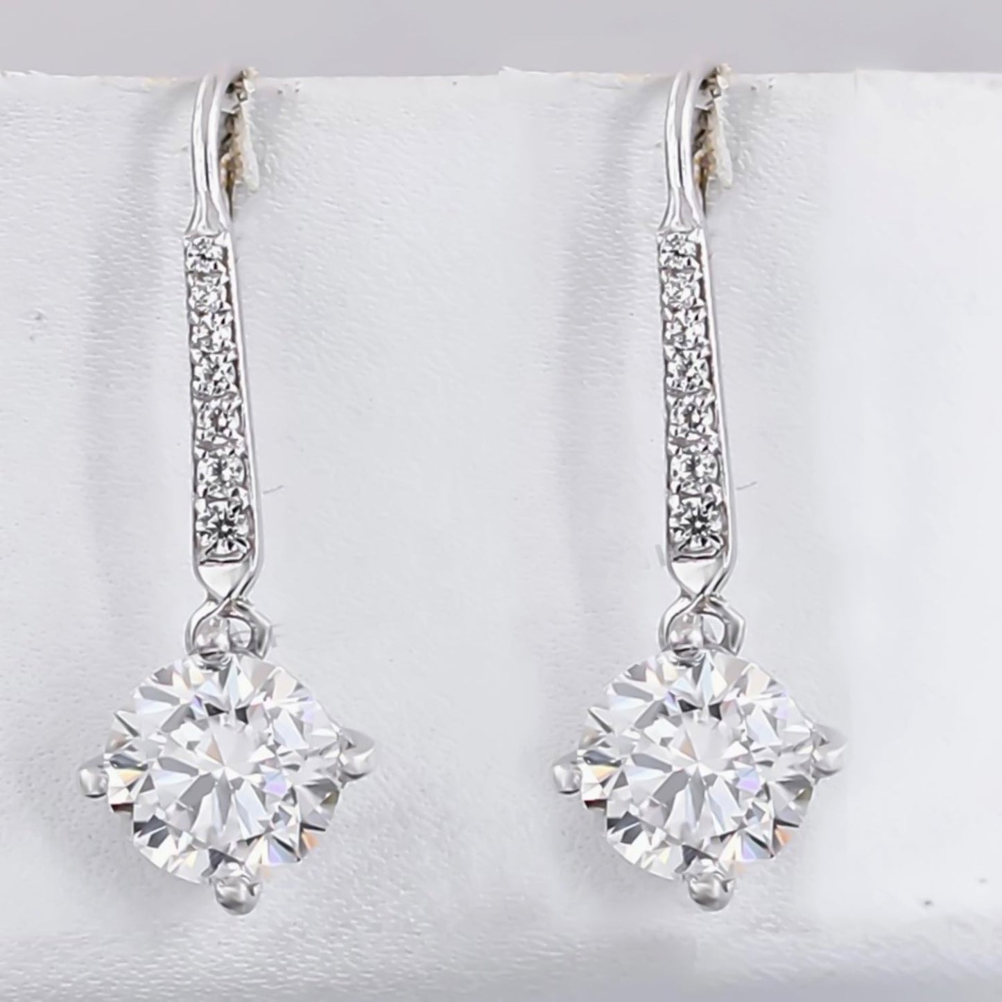8.00 ct DEW Certified White Moissanite Dangler Earrings in Gold Vermeil For Women
