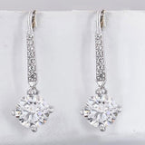8.00 ct DEW Certified White Moissanite Dangler Earrings in Gold Vermeil For Women