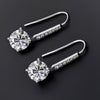 8.00 ct DEW Certified White Moissanite Dangler Earrings in Gold Vermeil For Women