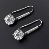 8.00 ct DEW Certified White Moissanite Dangler Earrings in Gold Vermeil For Women