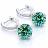 15 ct DEW Certified Blue Moissanite Dangler Earrings Gold Vermeil For Birthday