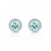 2.00 ct DEW Certified Blue Moissanite Solitaire Studs in Gold Vermeil For Gift