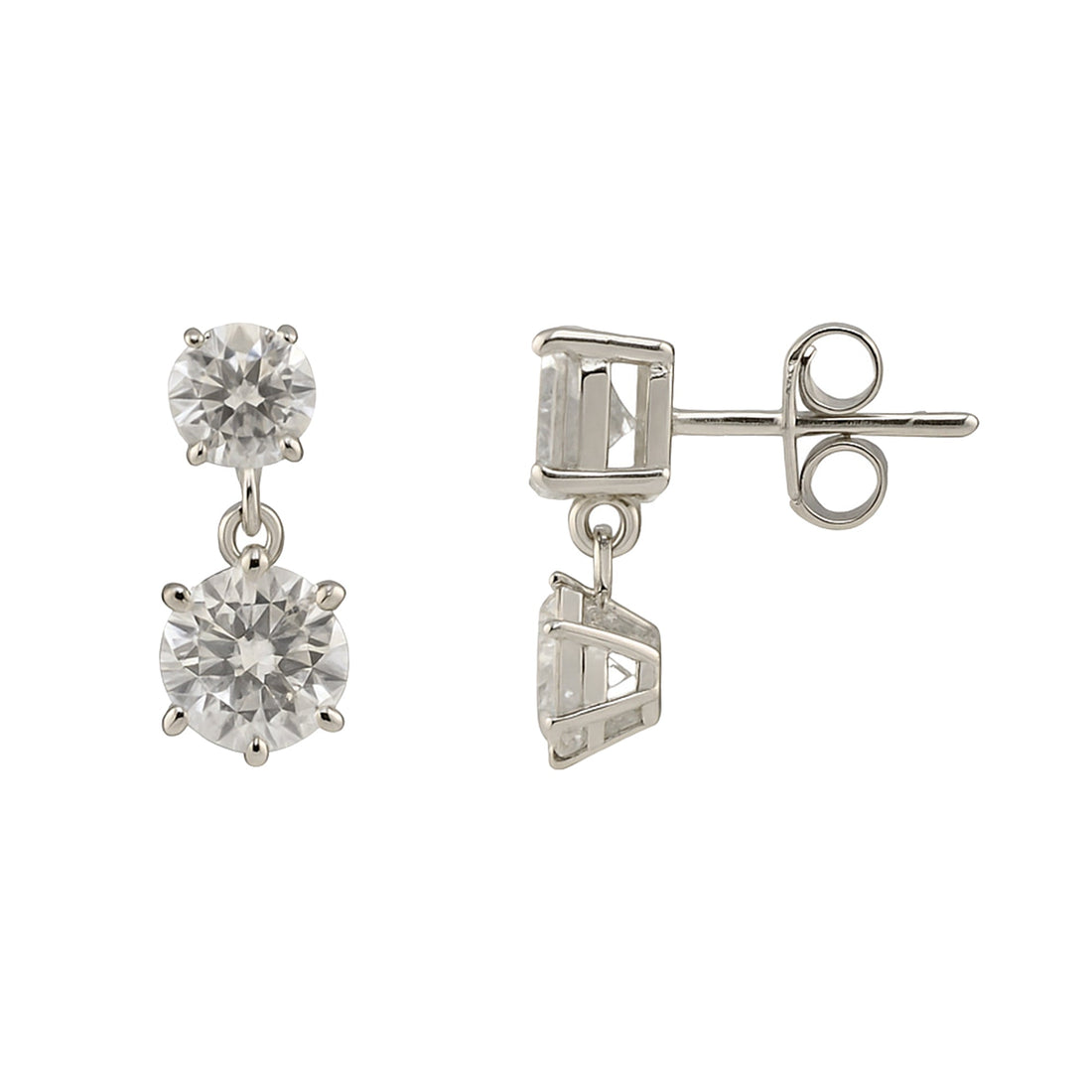 6 Carat Round Lab Diamond Martini Stud Earrings