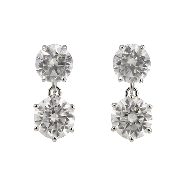6.20ct DEW White Moissanite Round Stud Earrings