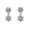 Round Moissanite Double Drop Stud Earrings 18K Gold Plated Gift for Women Wife Anniversary Birthday