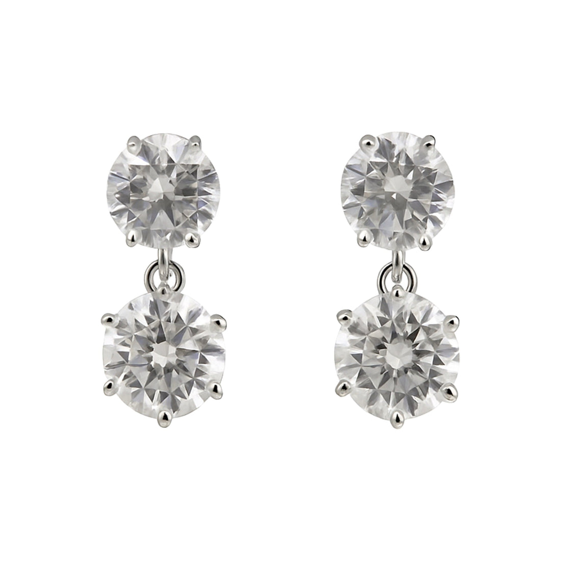 6 Carat Round Lab Diamond Martini Stud Earrings