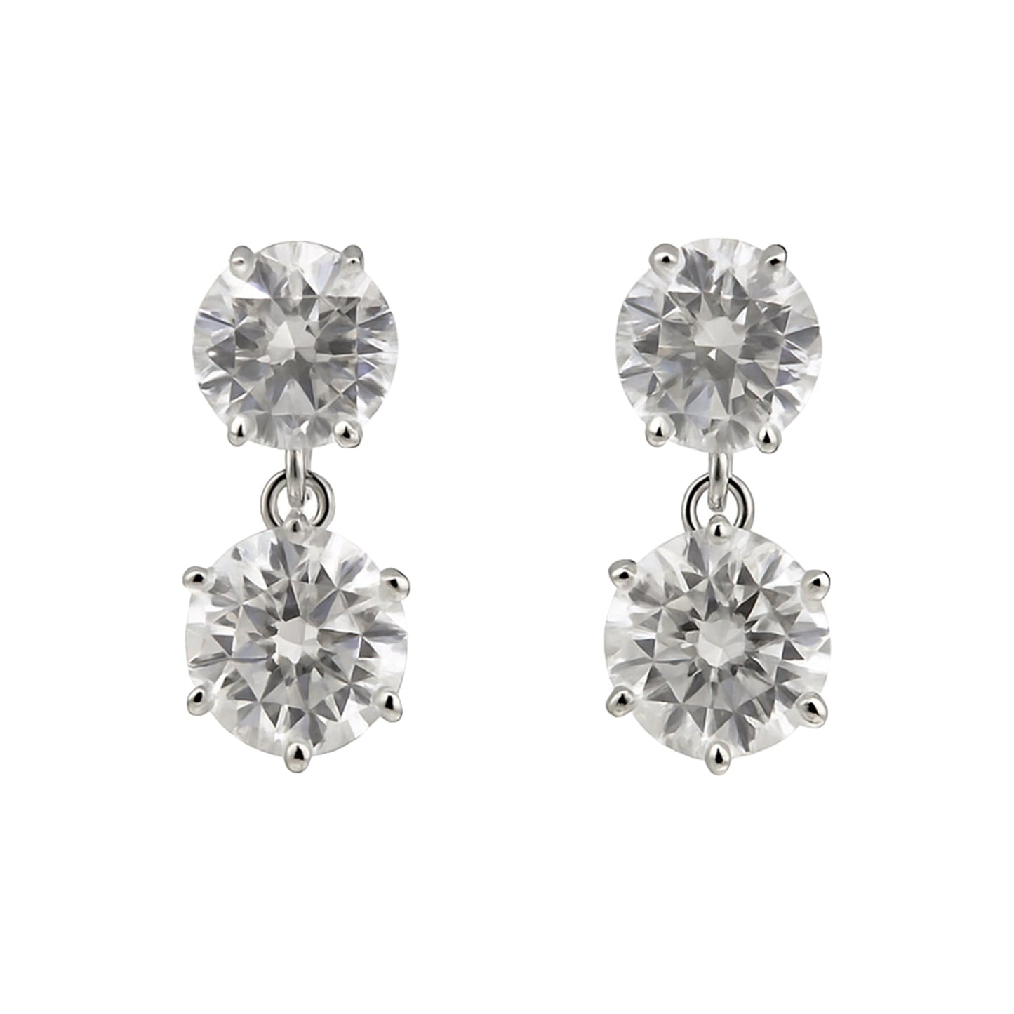 6 Carat Round Lab Diamond Martini Stud Earrings