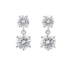 Round Moissanite Double Drop Stud Earrings 18K Gold Plated Gift for Women Wife Anniversary Birthday