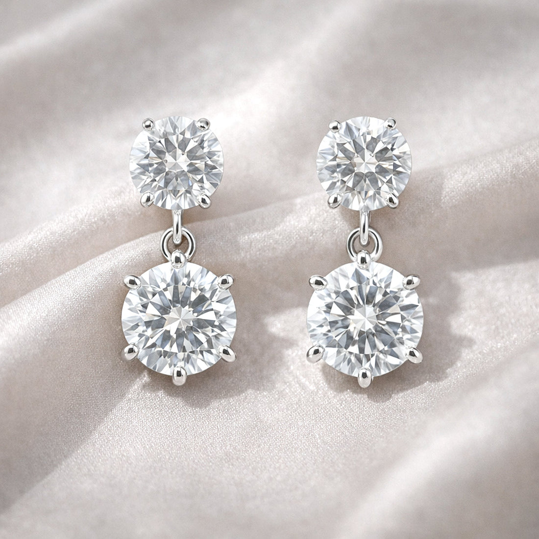 6 Carat Round Lab Diamond Martini Stud Earrings