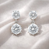 6 Carat Round Lab Diamond Martini Stud Earrings