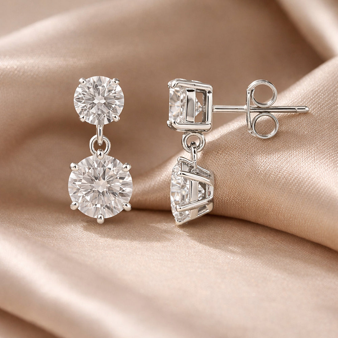 6 Carat Round Lab Diamond Martini Stud Earrings