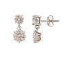 Round Moissanite Double Drop Stud Earrings 18K Gold Plated Gift for Women Wife Anniversary Birthday in 18K Gold Plated Vermeil