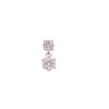 Round Moissanite Double Drop Stud Earrings 18K Gold Plated Gift for Women Wife Anniversary Birthday