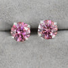 Certified 5.60 ct DEW White & Pink Moissanite Dangler Earrings In Gold Vermeil