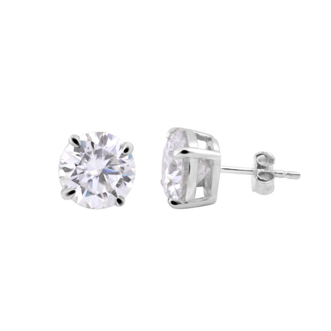 4.40 ct DEW Round Moissanite Solitaire Stud Earrings 18K Gold Plated Gift for Women Wife Anniversary Birthday