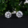 4.20 Ct Round Cut Lab Grown Diamond Stud Earrings — VS1 Clarity, 18k Gold Vermeil