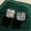 4 ct DEW Certified Cushion Cut Moissanite Solitaire Studs In Stering Gold Vermeil