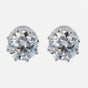 5.00 ct DEW Certified Round Cut White Moissanite Solitaire Studs Gold Vermeil