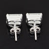 6 ct DEW Certified Radiant Cut White Moissanite Solitaire Studs In Gold Vermeil