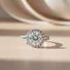 9.8ct DEW White Moissanite Round Solitaire Ring
