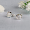 6 Ct Certified White Moissanite Solitaire Studs Round Cut In Gold Vermeil - GEMHUB