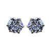 12 ct DEW Certified White Moissanite Solitaire Studs Round Cut In Gold Vermeil