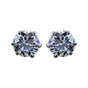 12 ct DEW Certified White Moissanite Solitaire Studs Round Cut In Gold Vermeil