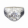 6.35 ct DEW Off White Round Moissanite Ring – Shine Gift for Women 18K Gold Plated Verm 18K Gold Plated