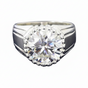 6.35 ct DEW Off White Round Moissanite Ring – Shine Gift for Women 18K Gold Plated Verm 18K Gold Plated