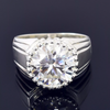 6.35ct DEW White Moissanite Round Solitaire Ring