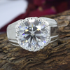 6.35ct DEW White Moissanite Round Solitaire Ring