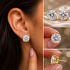 5 ct DEW Certified Cushion Cut Moissanite Solitaire Studs In Gold Vermeil