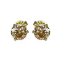 4 ct DEW Certified Champagne Moissanite Solitaire Studs In Gold Vermeil