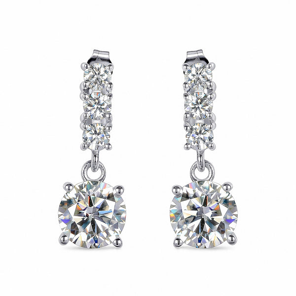 5.00 ct DEW Certified Moissanite Solitaire Earrings In Gold Vermeil For Gift