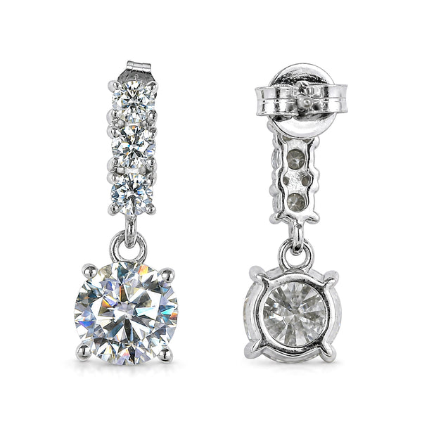 5.00 ct DEW Certified Moissanite Solitaire Earrings In Gold Vermeil For Gift