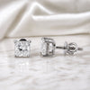 Princess cut lab diamond stud on dark velvet, GEMHUB fine jewellery