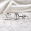 4.00 ct DEW Princess White Moissanite Studs Gold Vermeil – 4th July Festival Pick