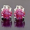 3 ct DEW Certified Pink Moissanite Solitaire Studs In Gold Vermeil For Wife