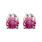 3 ct DEW Certified Pink Moissanite Solitaire Studs In Gold Vermeil For Wife