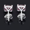 3 ct DEW Certified Pink Moissanite Solitaire Studs In Gold Vermeil For Wife