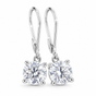 4 ct DEW Certified White Moissanite Gold Vermeil Dangler Earrings In Gold Vermeil