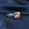 3.21 Ct Round Cut Champagne Lab Grown Diamond Ring — VS1 Clarity, 18k Gold Vermeil