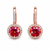4.00 ct DEW Certified Pink Moissanite Solitaire Earrings In Gold Vermeil