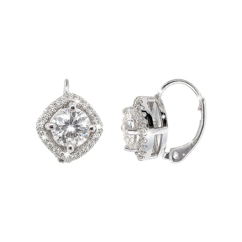 Certified 4.00 ct DEW White Moissanite Dangler Earrings In Gold Vermeil