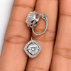 Certified 4.00 ct DEW White Moissanite Dangler Earrings In Gold Vermeil