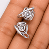 Certified 4.00 ct DEW White Moissanite Dangler Earrings In Gold Vermeil