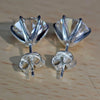 Certified 10.00 ct DEW Round Cut White Moissanite Studs In Gold Vermeil