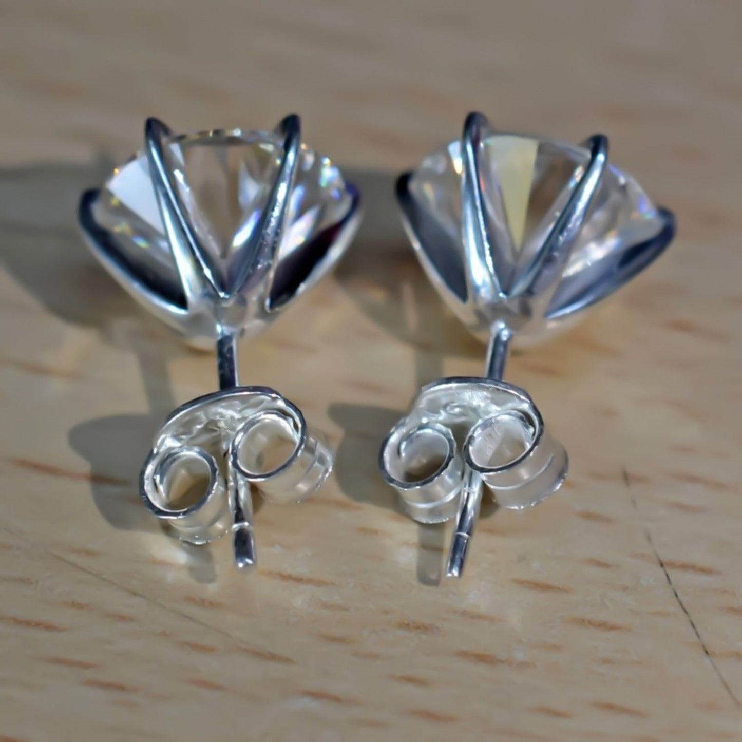 Certified 10.00 ct DEW Round Cut White Moissanite Studs In Gold Vermeil