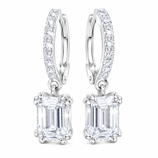 5 ct DEW White Moissanite Solitaire Earrings With Accents In Gold Vermeil