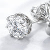 12.00 ct DEW Certified Round Cut Moissanite Solitaire Studs In Gold Vermeil